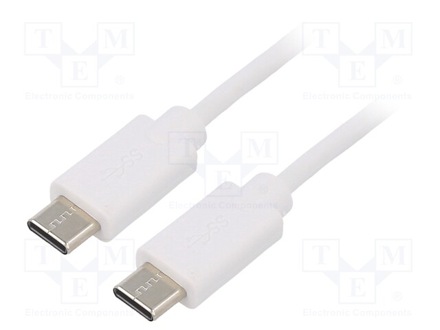 Cable; USB 2.0; USB C plug,both sides; 1.4m; Colour: white