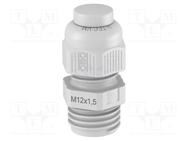 Cable gland; M12; light grey