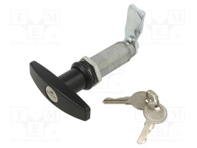 Lock; zinc and aluminium alloy; 63mm; black finish