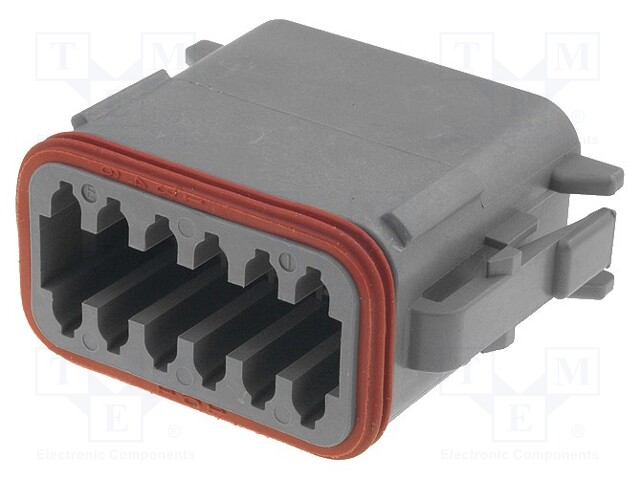 Connector: wire-wire; DT; plug; female; PIN: 12; IP68; Locking: latch