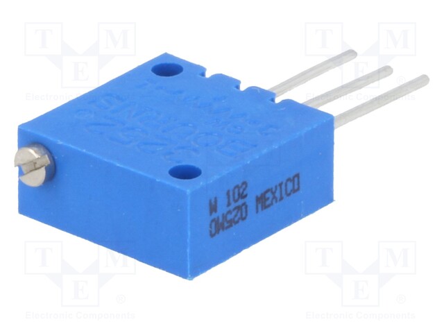 Potentiometer: mounting; vertical,multiturn; 1kΩ; 0.75W; ±10%