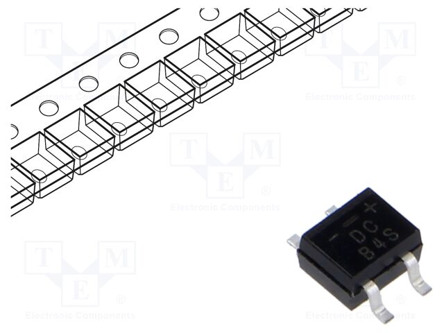 Bridge rectifier: single-phase; 400V; If: 0.5A; Ifsm: 30A; DB-1MS