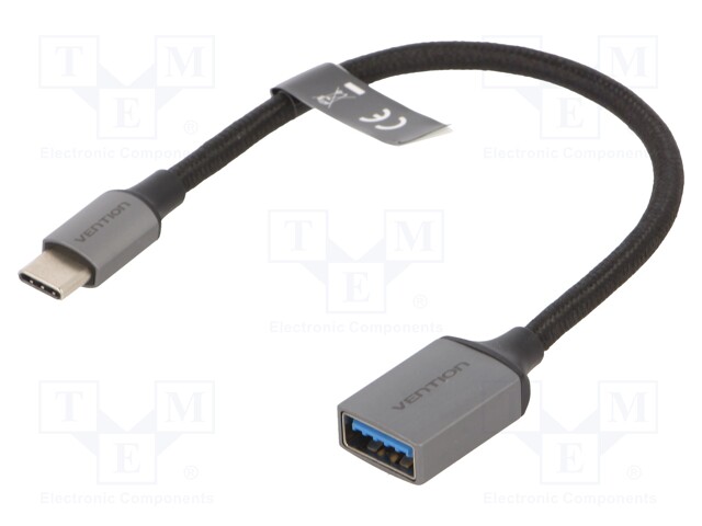 Cable; USB 3.0; USB A socket,USB C plug; nickel plated; 0.15m