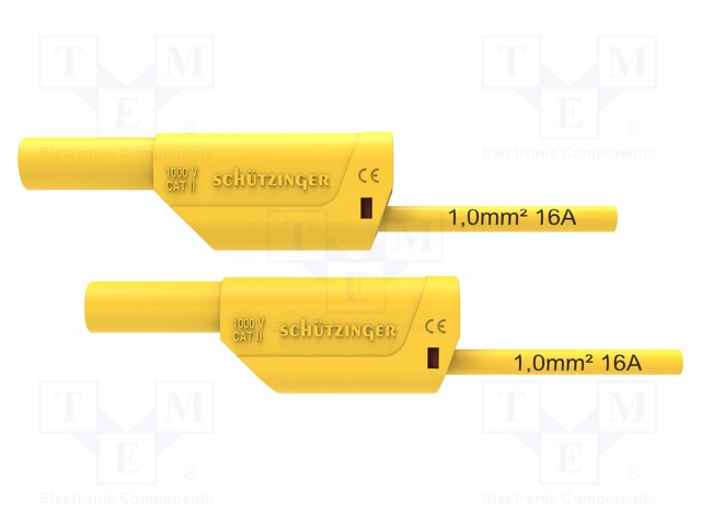 Test lead; 16A; 4mm banana plug-4mm banana plug; Urated: 1kV