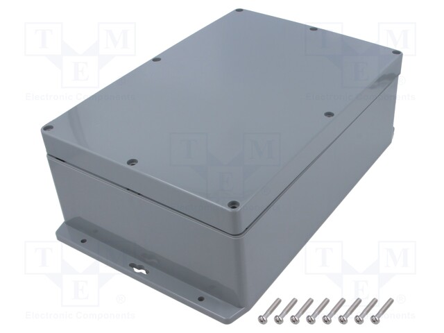 Enclosure: multipurpose; X: 185mm; Y: 265mm; Z: 95mm; ABS; dark grey