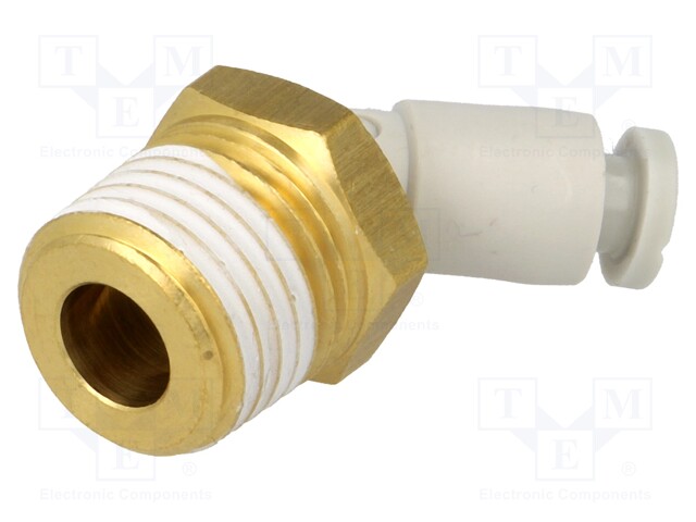 Push-in fitting; threaded,angled 45°; R 1/4"; outside; -1÷10bar