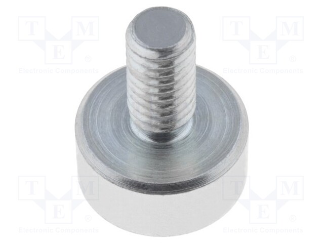 Magnet: permanent; neodymium; H: 4.5mm; 25N; Ø: 10mm; Ext.thread: M4