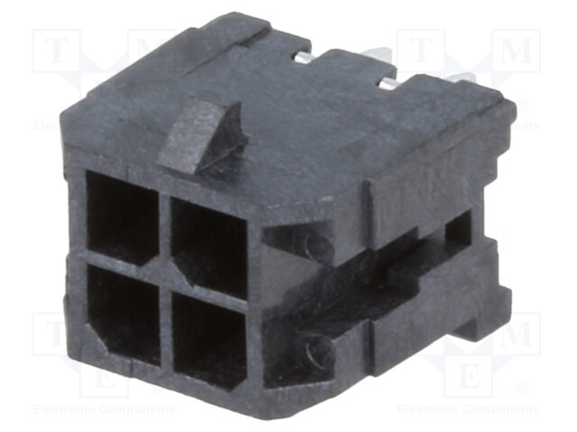 Socket; wire-board; male; Micro-Fit 3.0; 3mm; PIN: 4; THT; 5A; tinned