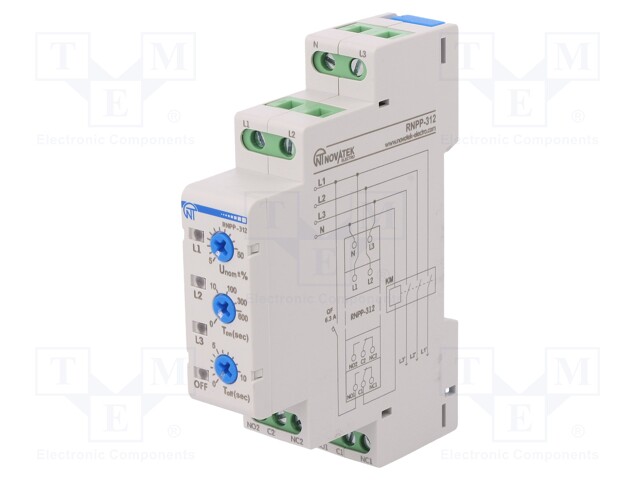 Module: voltage monitoring relay; DIN; SPDT; OUT 1: 250VAC/5A