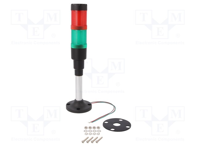 Signaller: signalling column; LED; red/green; Usup: 24VDC; 40mm