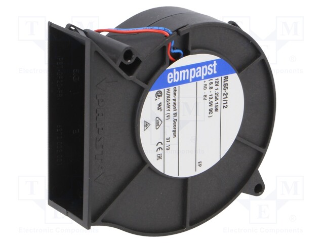 Fan: DC; blower; 97x94x33mm; 55m3/h; 62dBA; ball bearing; 4500rpm