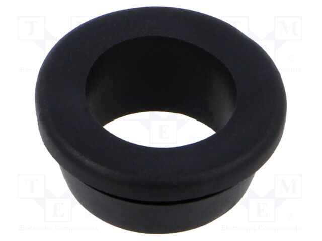 Grommet; Ømount.hole: 16mm; Øhole: 12mm; black; PVC; 16204