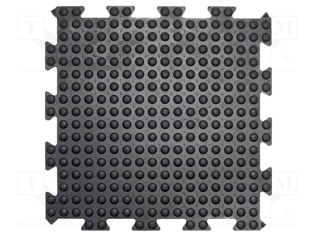 Anti fatigue mat; Width: 0.5m; L: 0.5m; Mat: rubber; Colour: black