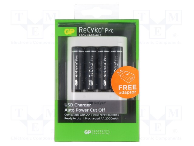 Charger: for rechargeable batteries; Ni-MH; Size: AA,AAA