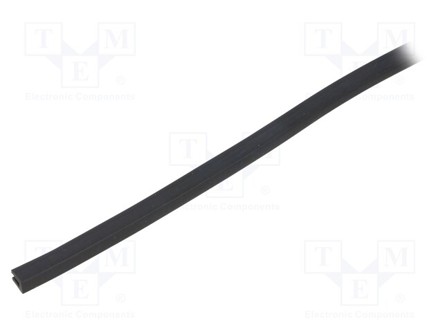 Hole and edge shield; EPDM; L: 10m; black; H: 8mm; W: 5mm; industrial