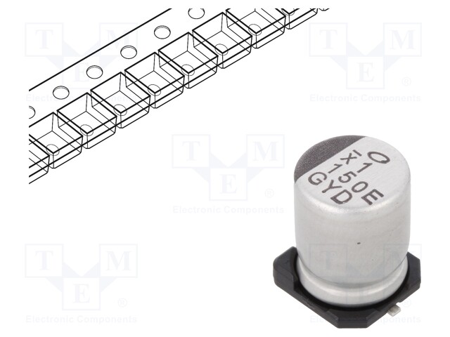 Capacitor: hybrid; 150uF; 25VDC; ESR: 27mΩ; ±20%; -55÷150°C; Ø8x10mm