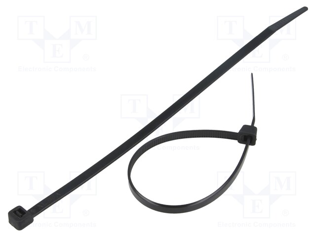 Cable tie; L: 180mm; W: 4.8mm; polyamide; 222N; black; Ømax: 42mm