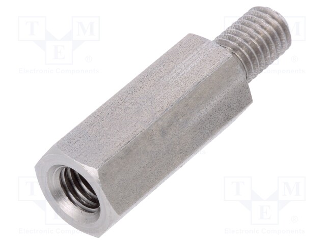 Screwed spacer sleeve; Int.thread: M8; 30mm; Ext.thread: M8