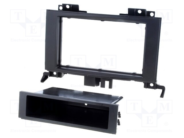 Radio mounting frame; Mercedes,VW; 2 DIN; black