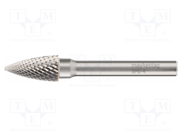 Rotary burr; Ø: 3mm; L: 3mm; metal; Working part len: 12mm; rod 3mm