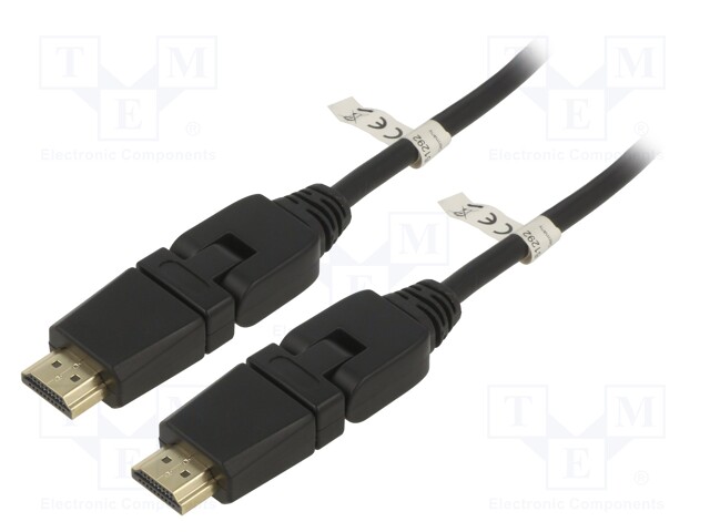Cable; HDCP 2.2,HDMI 2.0; HDMI plug movable 360°,both sides