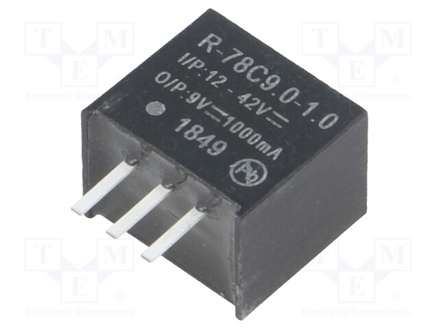 Converter: DC/DC; 9W; Uin: 12÷42V; Uout: 9VDC; Iout: 1A; SIP3; 2g