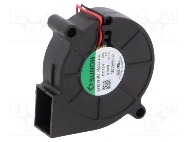 Fan: DC; blower; 12VDC; 51.6x51.7x15mm; 5.94m3/h; 34dBA; 4200rpm