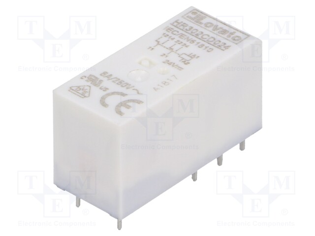 Relay: electromagnetic; DPDT; Ucoil: 24VDC; 8A/250VAC; 8A/30VDC; 8A