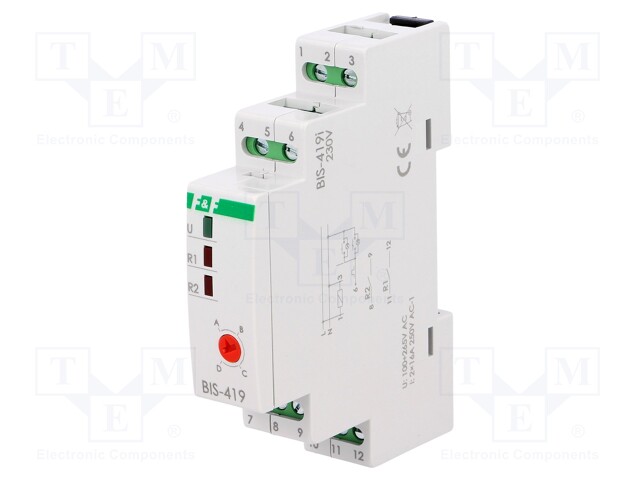 Relay: installation; bistable,inrush; NO x2; Mounting: DIN; 16A