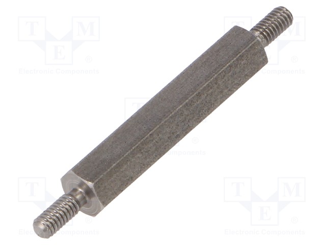 Screwed spacer sleeve; 25mm; Ext.thread: M2,5; hexagonal