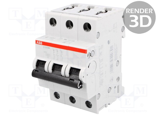 Circuit breaker; 400VAC; Inom: 20A; Poles: 3; DIN; Charact: D; 10kA