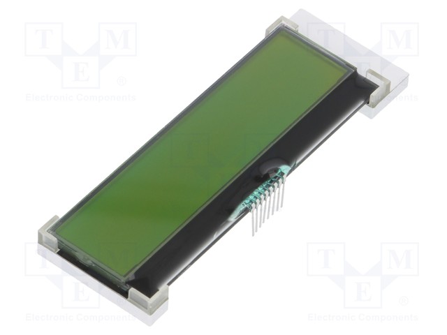 Display: LCD; alphanumeric; COG,STN Positive; 20x2; green; LED