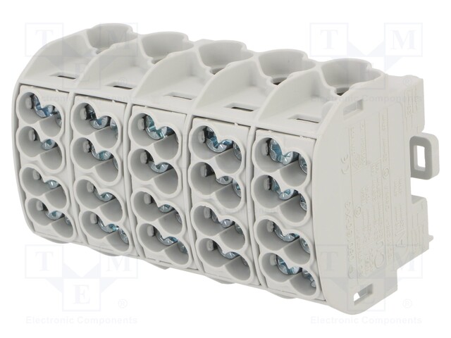 Splice terminal: distribution block; 25mm2; ways: 5; terminals: 20