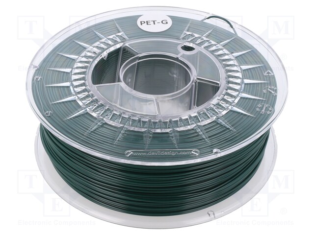 Filament: PET-G; 1.75mm; race green; 220÷250°C; 1kg