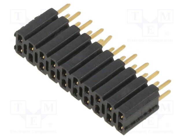 Socket; pin strips; female; PIN: 20; straight; 2.54mm; THT; 2x10