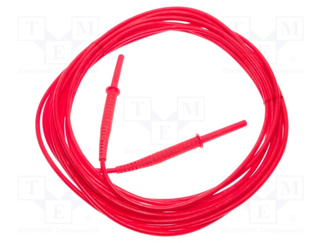 Test lead; banana plug-banana plug; insulated; Urated: 11kV; red