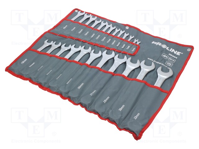 Key set; combination spanner; Chrom-vanadium steel; Pcs: 24