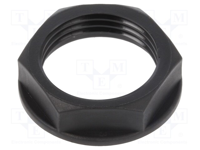 Nut; M20; polyamide; UL94V-2; black; -40÷125°C; Thread: metric