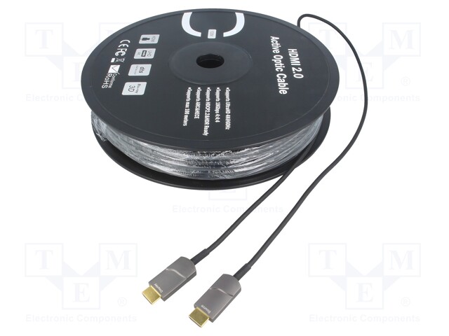 Cable; HDCP 2.2,HDMI 2.0,optical; HDMI plug,both sides; 100m