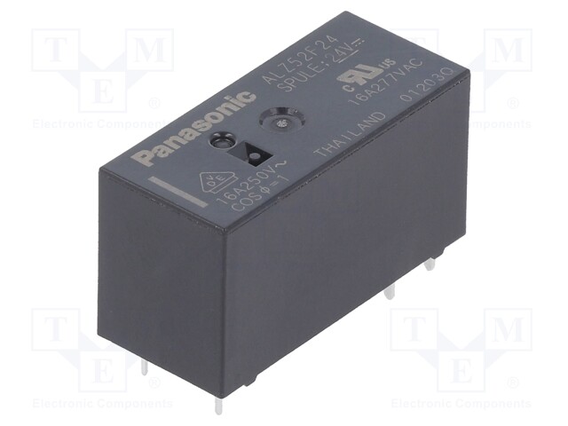 Relay: electromagnetic; SPST-NO; Ucoil: 24VDC; 16A/250VAC; 1.44kΩ