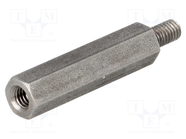 Screwed spacer sleeve; Int.thread: M4; 30mm; Ext.thread: M4