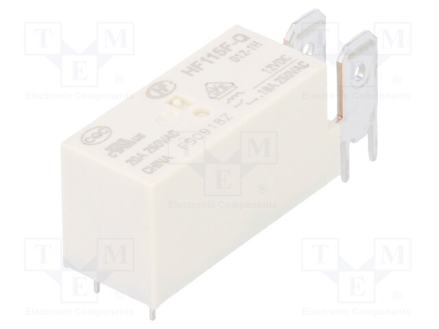 Relay: electromagnetic; SPST-NO; Ucoil: 12VDC; 20A/250VAC; 20A