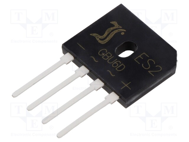 Single-phase bridge rectifier; Urmax: 200V; If: 6A; Ifsm: 158A; GBU