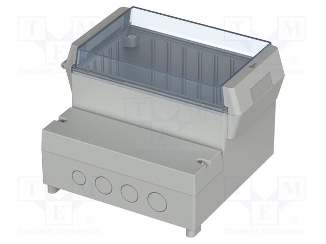 Enclosure: wall mounting; X: 166mm; Y: 161mm; Z: 121mm; ABS; grey