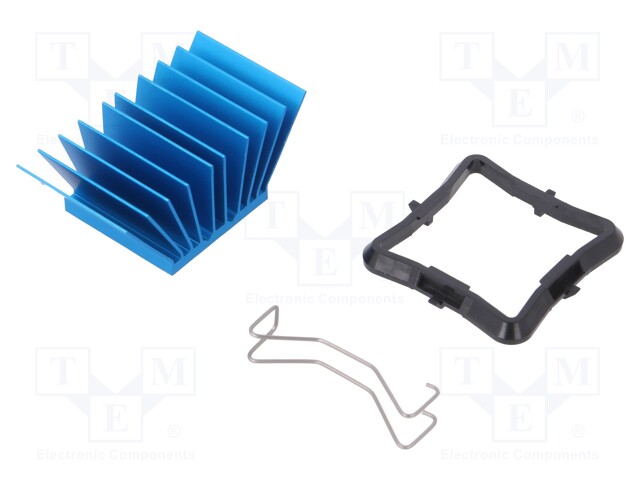 Heatsink: extruded; grilled; blue; L: 25mm; W: 25mm; H: 17.5mm