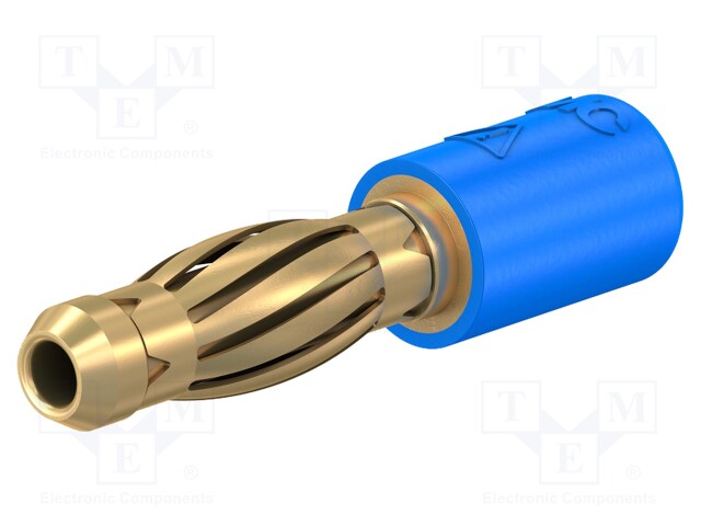 Adapter; 4mm banana; 25A; 30VAC; 60VDC; blue; gold-plated; 24.5mm