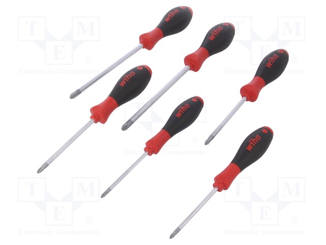 Screwdrivers; Pcs: 6; Bit: Phillips,Pozidriv®; Series: SoftFinish®