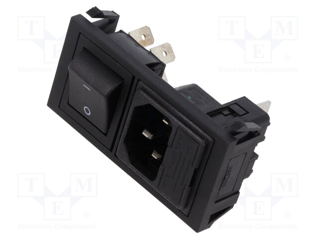 Connector: AC supply; socket; male; 10A; 250VAC; IEC 60320; C14 (E)