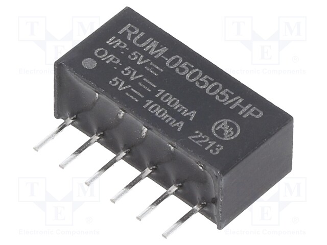 Converter: DC/DC; 1W; Uin: 4.5÷5.5V; Uout: 5VDC; Uout2: 5VDC; SIP7