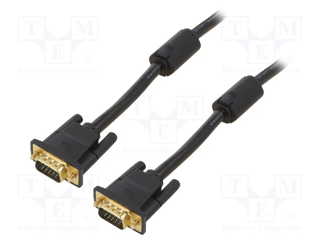 Cable; D-Sub 15pin HD plug,both sides; black; 8m; Øcable: 8mm